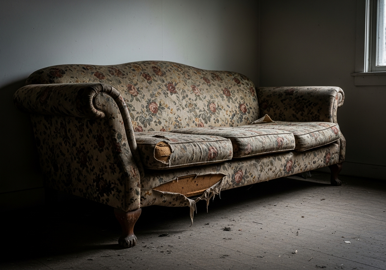 Before sofa restoration